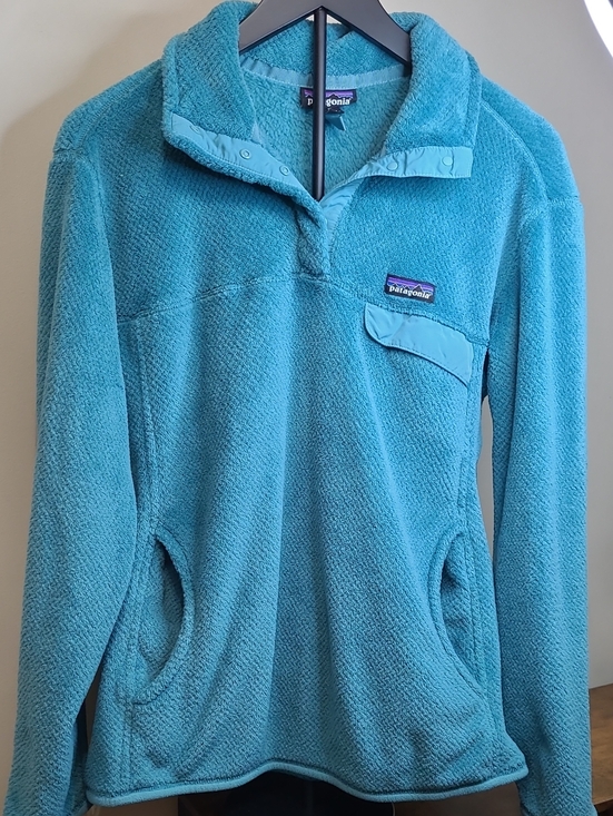 Patagonia Tops - Patagonia Teal Fleece Pullover with Kangaroo Pocket size XL